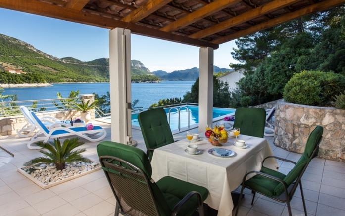 Terrasse mit Pool und Meerblick Terrasse mit Pool und Meerblick